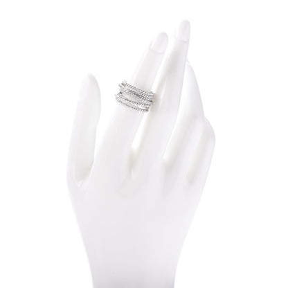 David Yurman 18K White Gold Diamond 11mm Wide Crossover Ring 52 6 2 of 5
