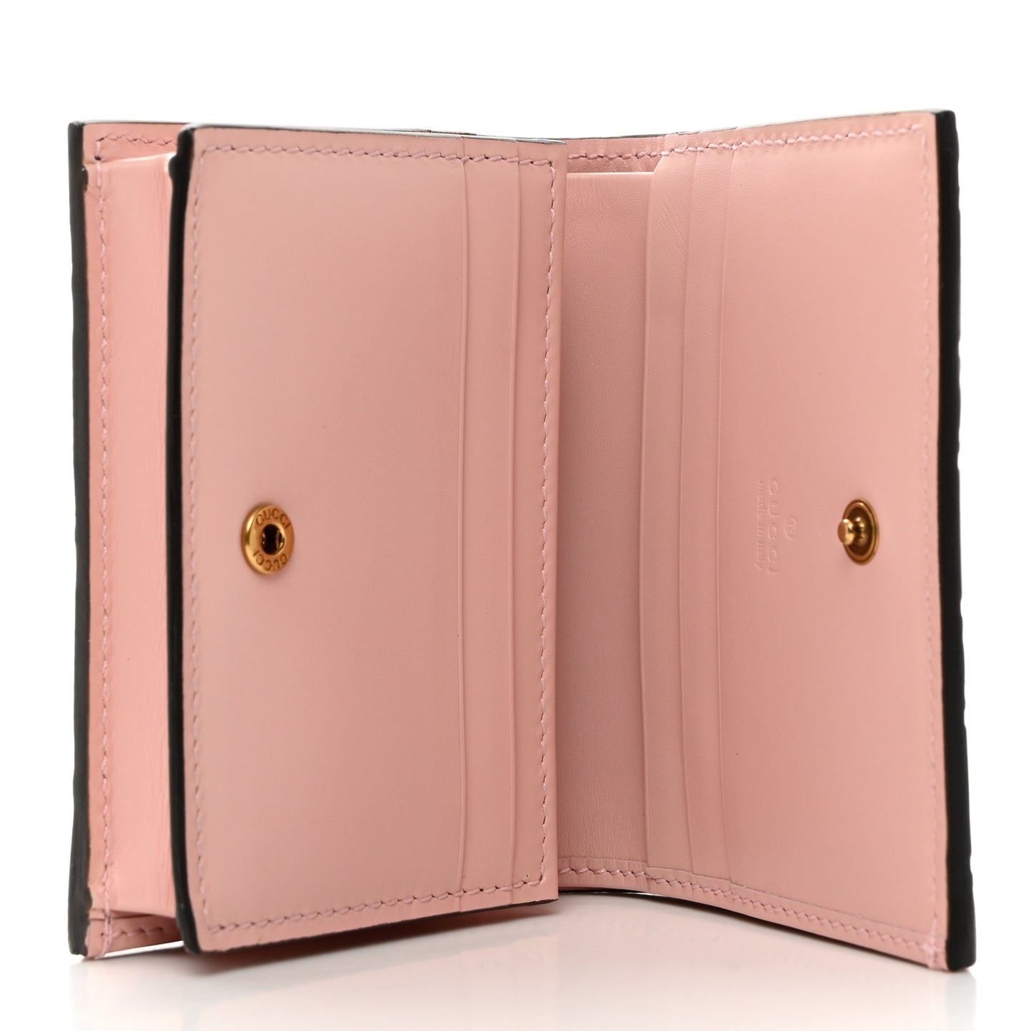 Guccissima Signature Crystal Cat Card Case Wallet Light Candy Pink