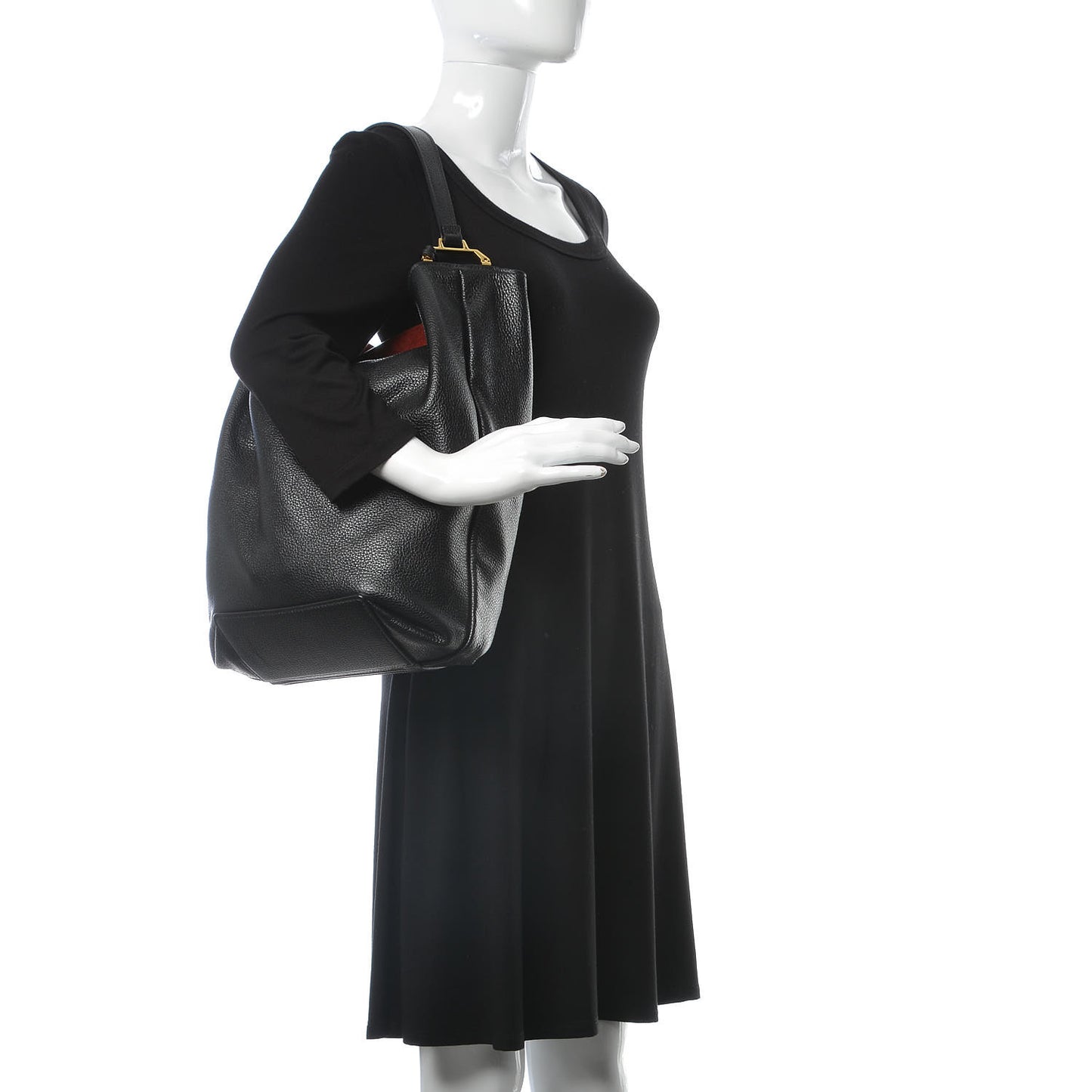 Goatskin Madras Bucket Bag Black Porpora