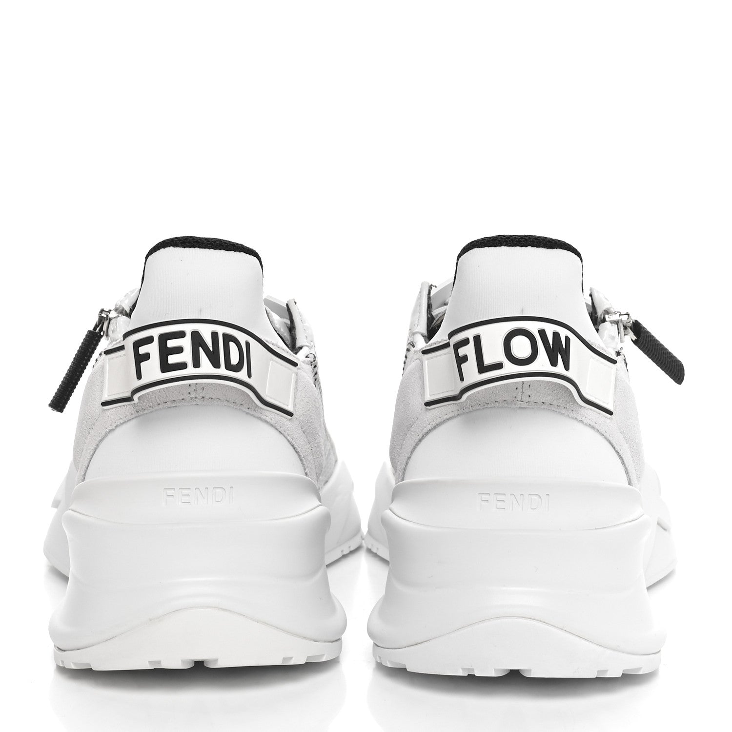 Fendi Nylon Suede Transparent Fendi Flow Low Top Sneakers 40 White 6 of 9