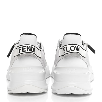 Fendi Nylon Suede Transparent Fendi Flow Low Top Sneakers 40 White 6 of 9