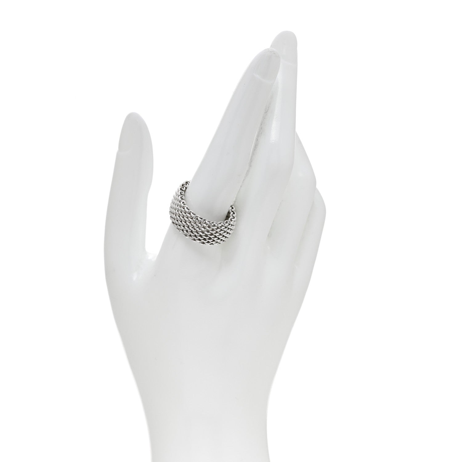 Tiffany Sterling Silver Somerset Mesh Ring 67 12 2 of 4