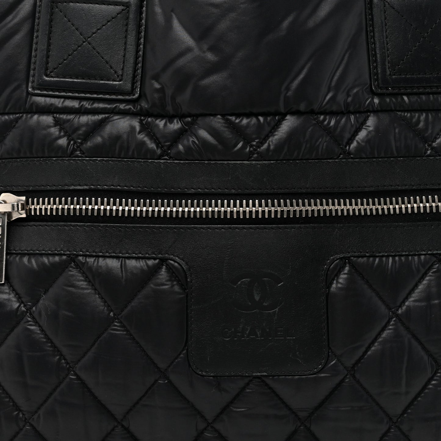 Nylon Quilted Large Coco Cocoon Tote Black