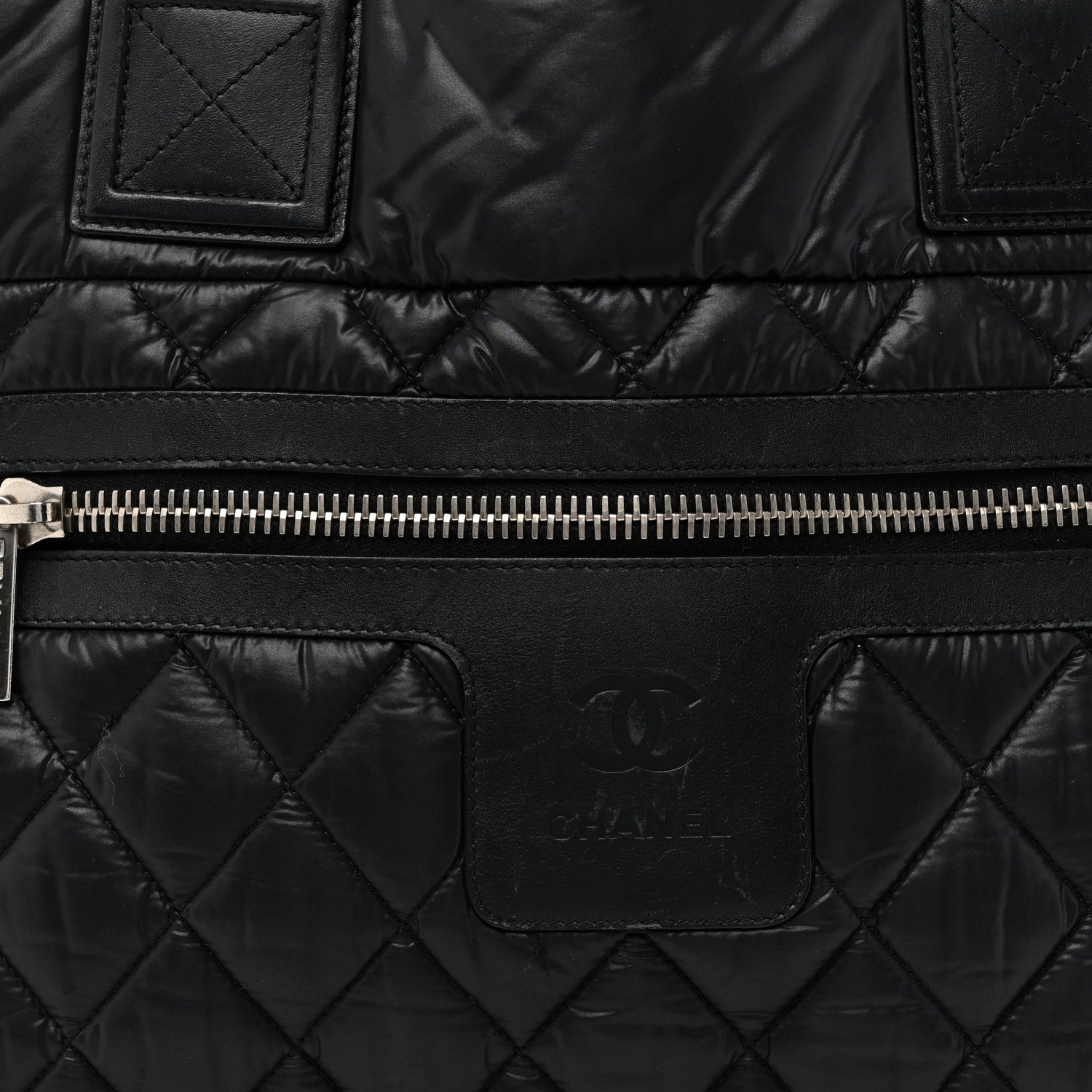 Chanel Nylon Quilted Large Coco Cocoon Tote Black 8 of 13