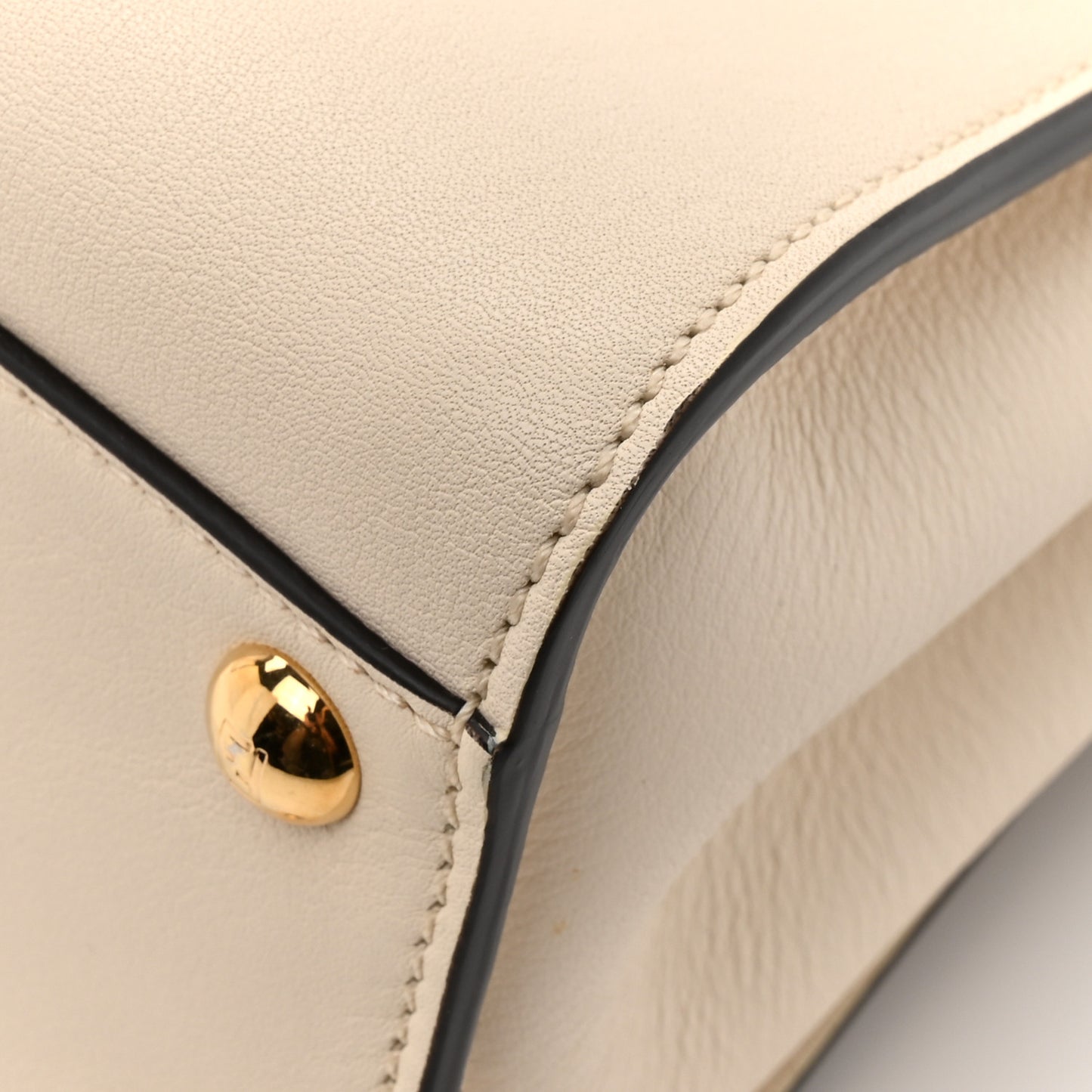 Vitello Seta Suede FF Mini Peekaboo Iconic Satchel Uovo Sigaro Marrone