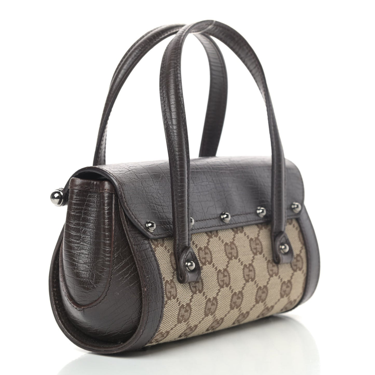 Monogram Small Bamboo Bullet Satchel Brown
