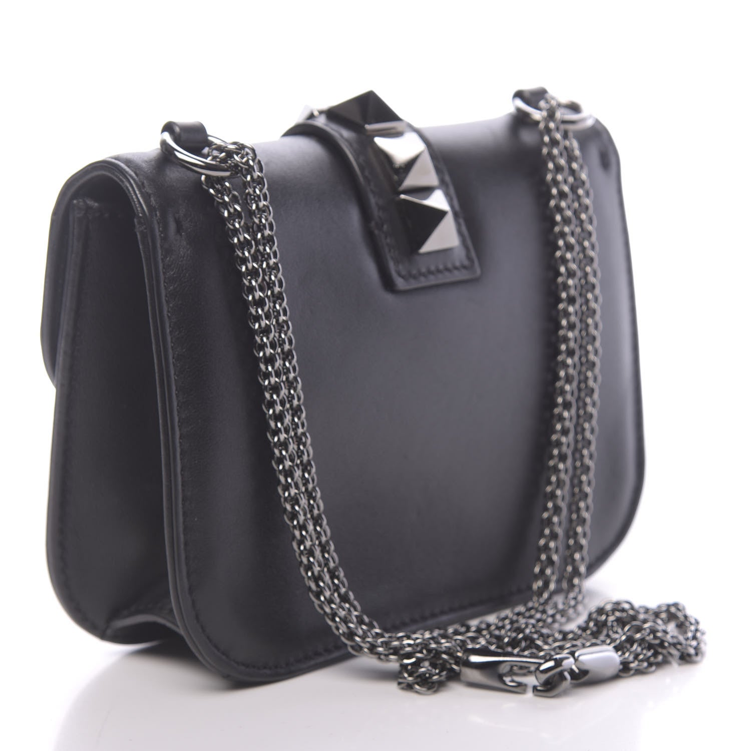 Valentino Garavani Vitello Small Glam Lock Rockstud Flap Black 3 of 9