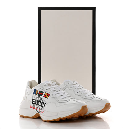 Gucci Calfskin Worldwide Womens Rhyton Sneakers 35.5 Great White 9 of 9