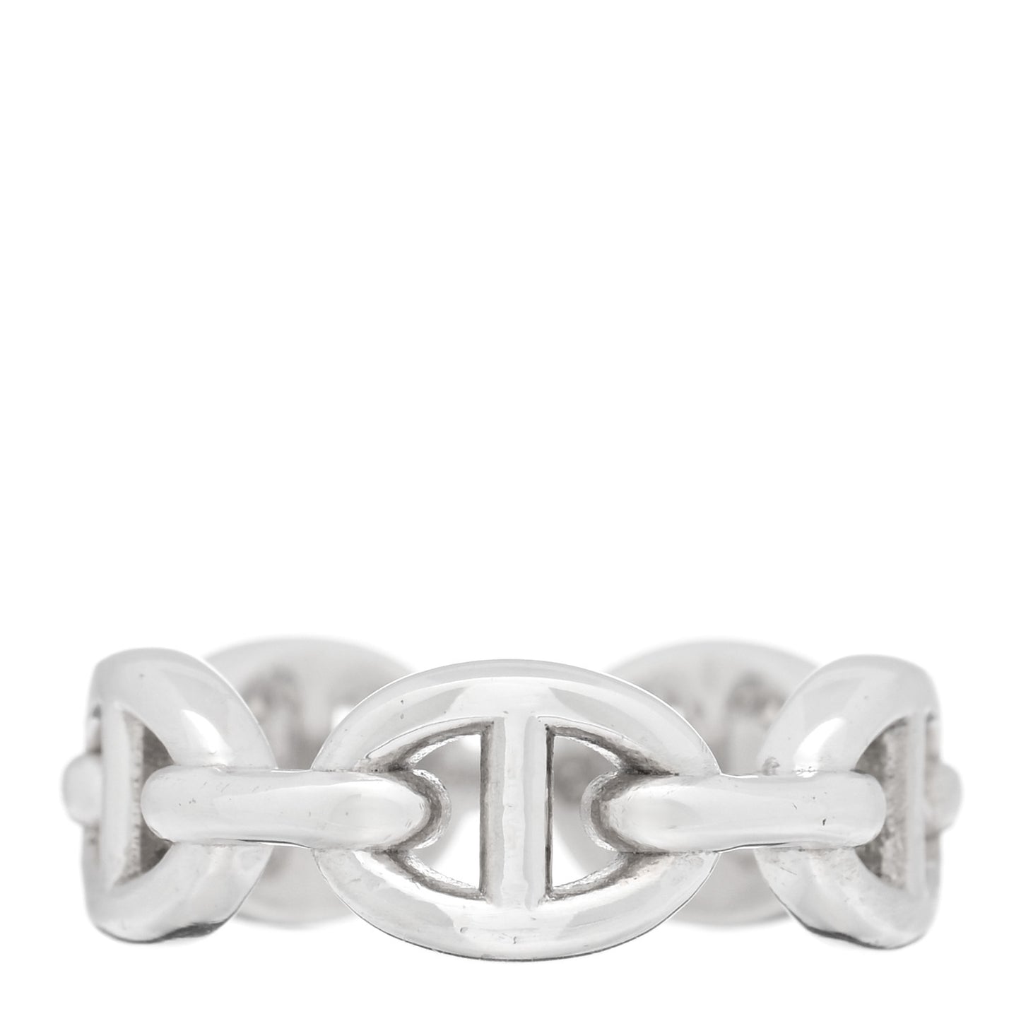 Sterling Silver PM Chaine d'Ancre Enchainee Band Ring 50 5.5