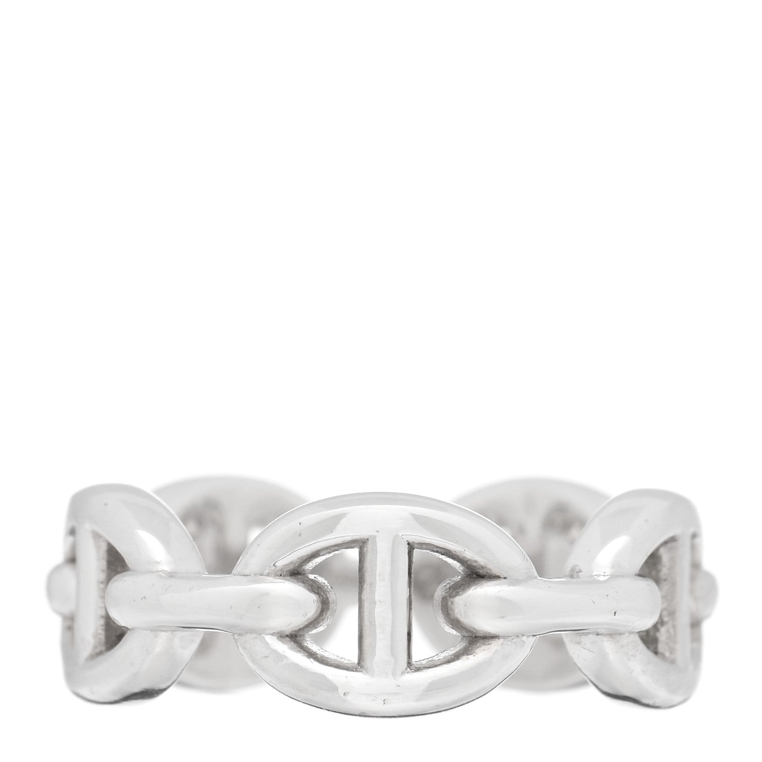 Hermes Sterling Silver PM Chaine d'Ancre Enchainee Band Ring 50 5.5 3 of 5