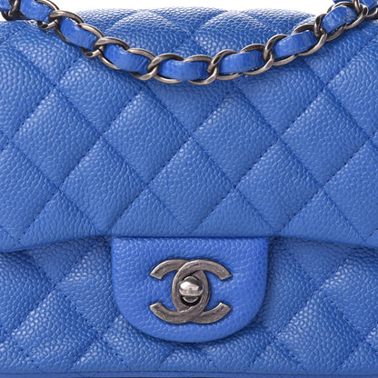 Chanel Caviar Quilted Mini Square Flap Blue 8 of 11