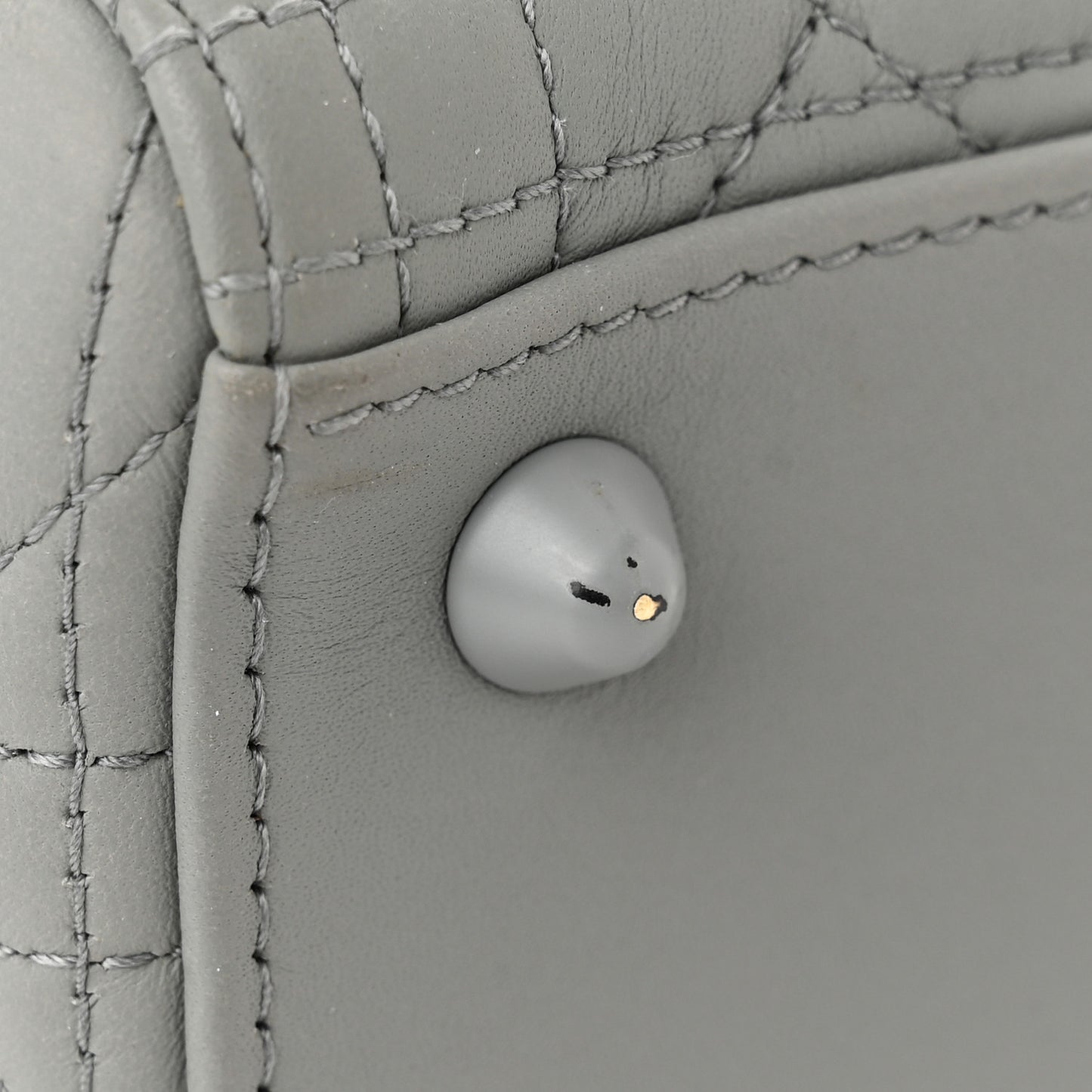 Ultra Matte Calfskin Cannage Large Lady Dior Grey Stone