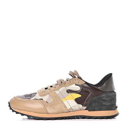 Valentino Garavani Nappa Suede Camouflage Mens Rockrunner Sneakers 45 Multicolor 1 of 7