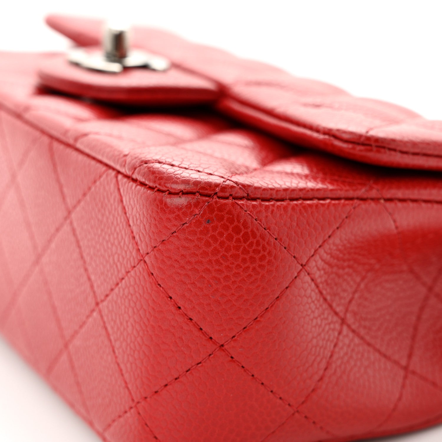 Chanel Caviar Quilted Mini Rectangular Flap Red 11 of 12