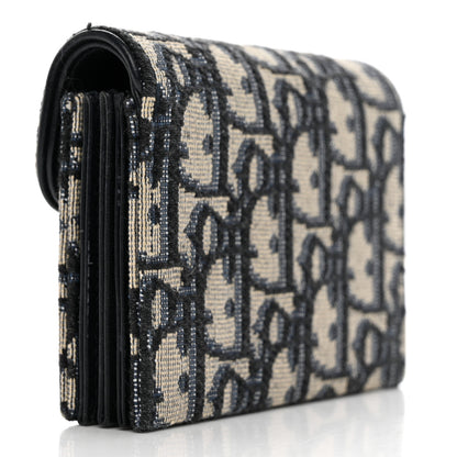 Christian Dior Oblique Saddle 5-Gusset Card Holder Blue 3 of 9
