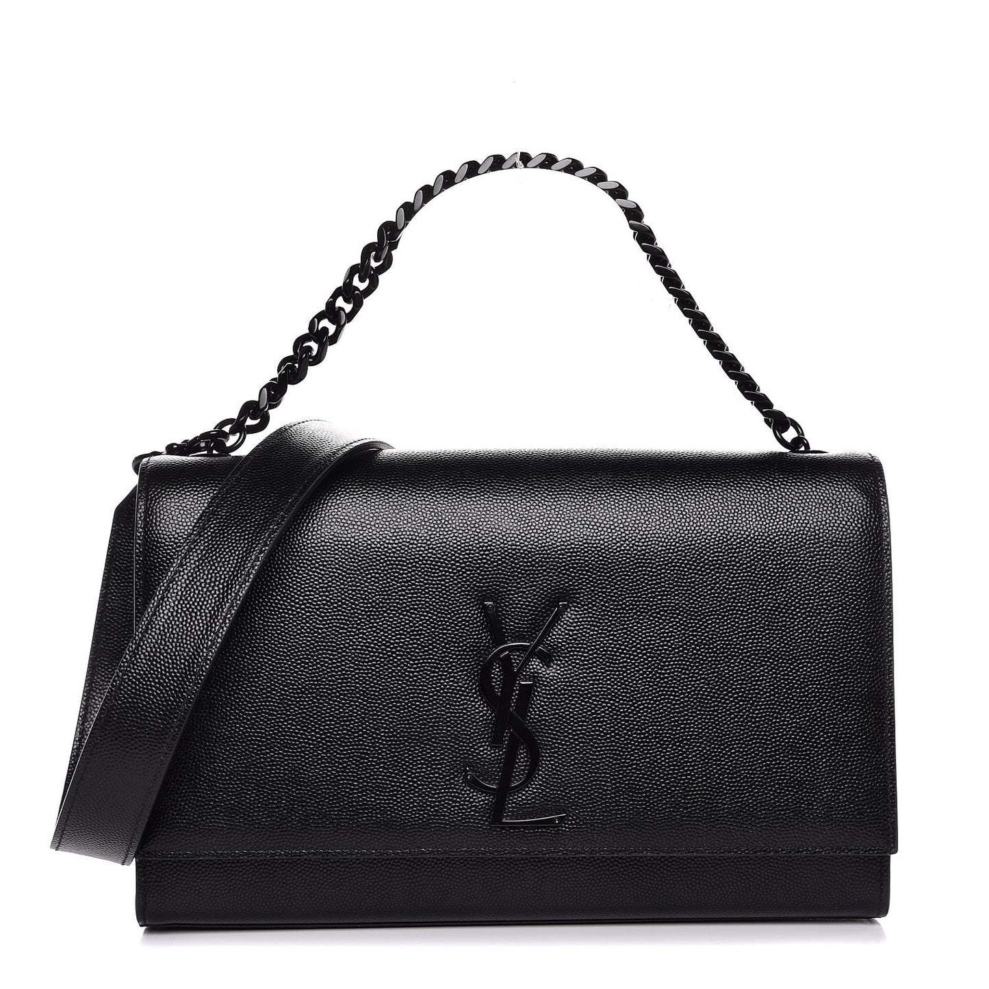 Grain De Poudre Medium Classic Monogram Kate Double Handle Satchel Black