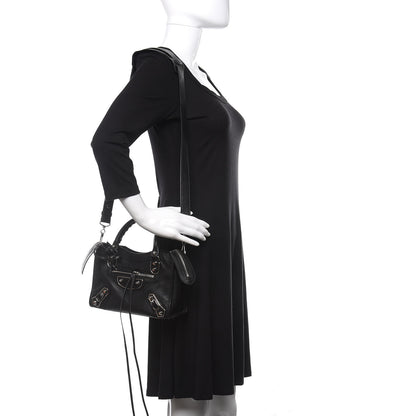 Balenciaga Chevre Silver Metallic Edge Hardware Mini City Black 2 of 13