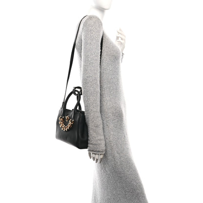 Versace Grained Calfskin Small La Medusa Chain Convertible Tote Black 2 of 9