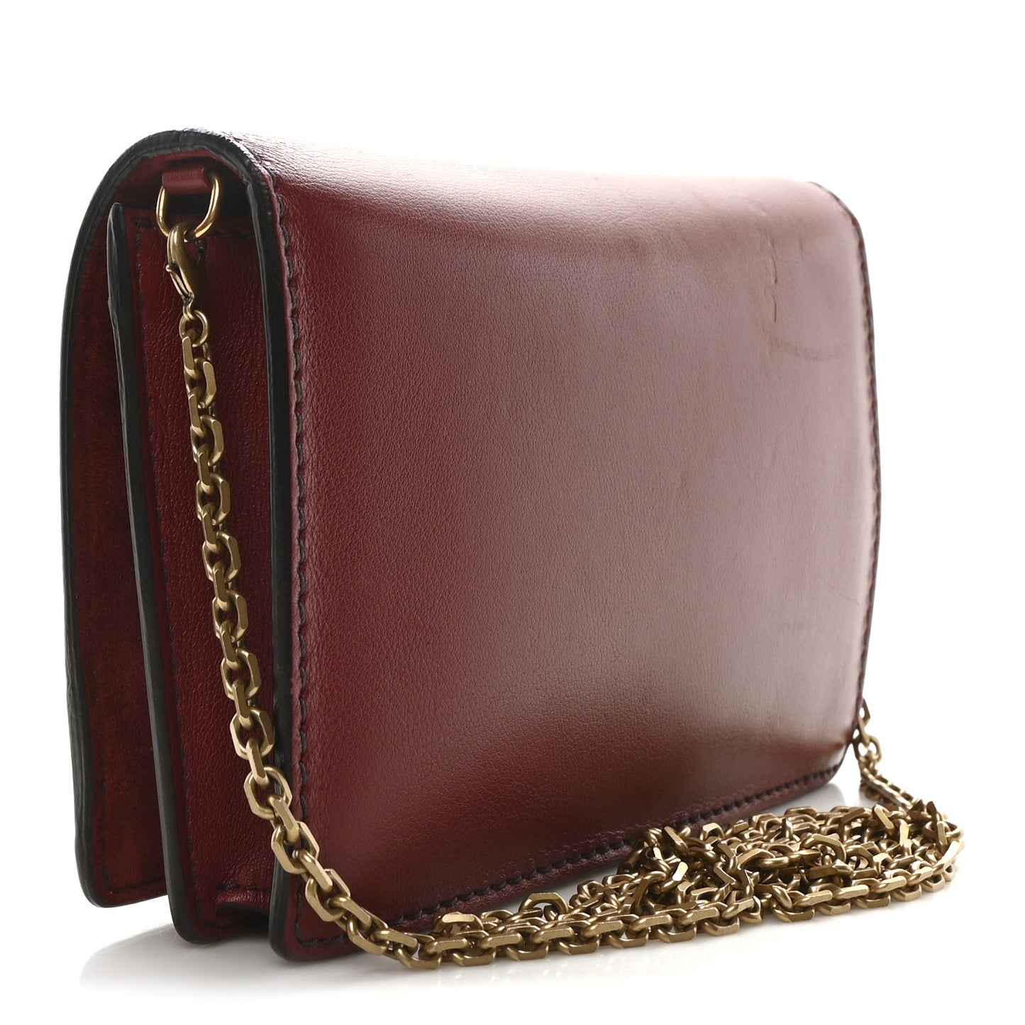 Calfskin J'Adior Wallet on Chain Pouch Red