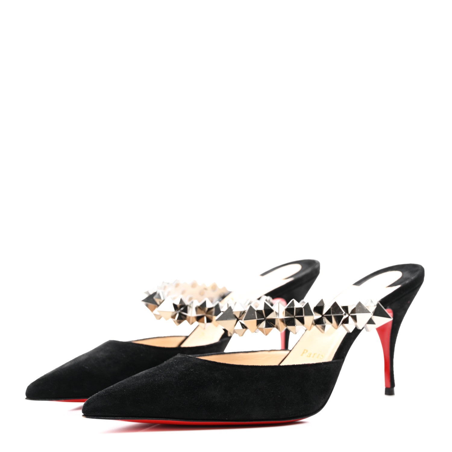 Christian Louboutin Veau Velours Specchio Planet Choc 80 Mule 39 Black 3 of 7