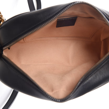 Gucci Calfskin Matelasse Small GG Marmont Chain Shoulder Bag Black 5 of 9