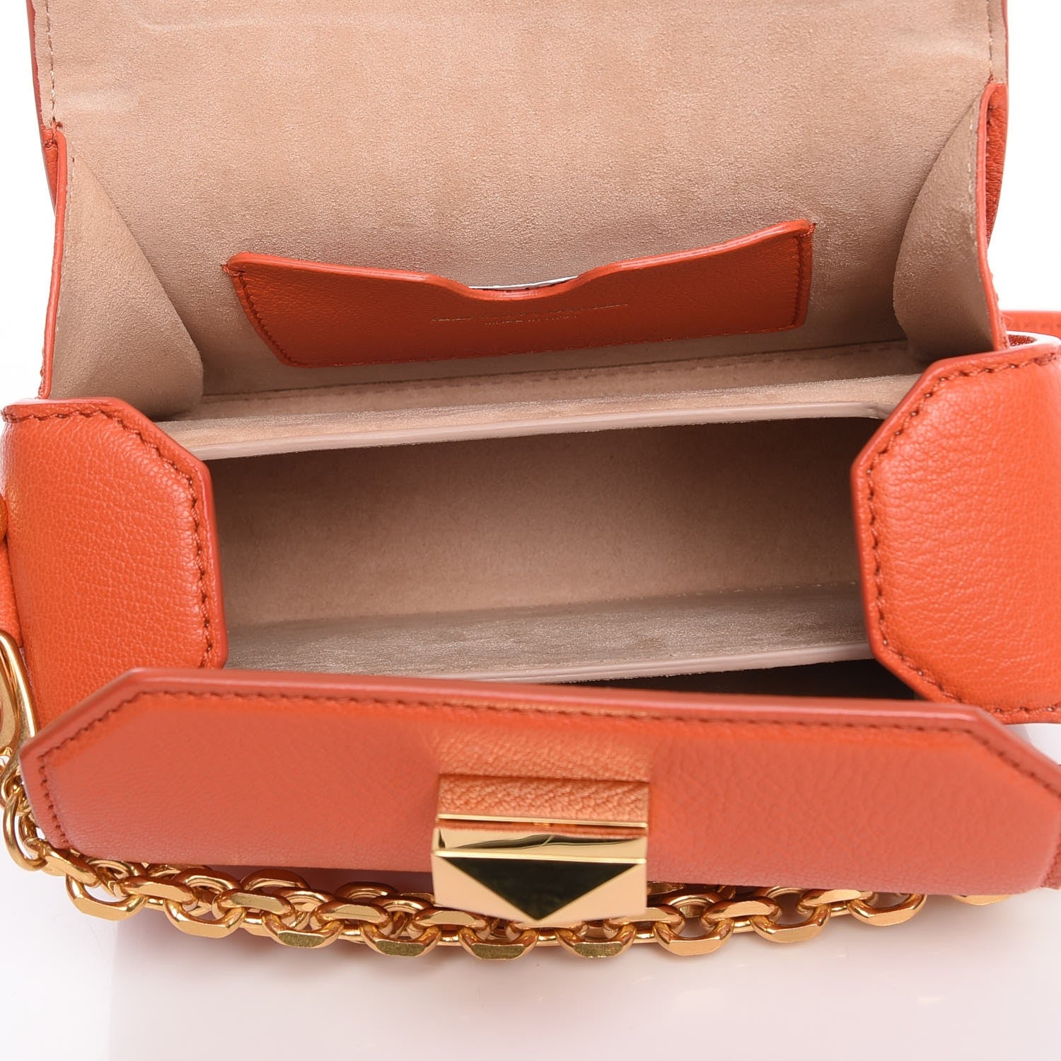 Alexander McQueen Silky Amish Grained Goatskin Box Shoulder Bag 16 Flame 6 of 7