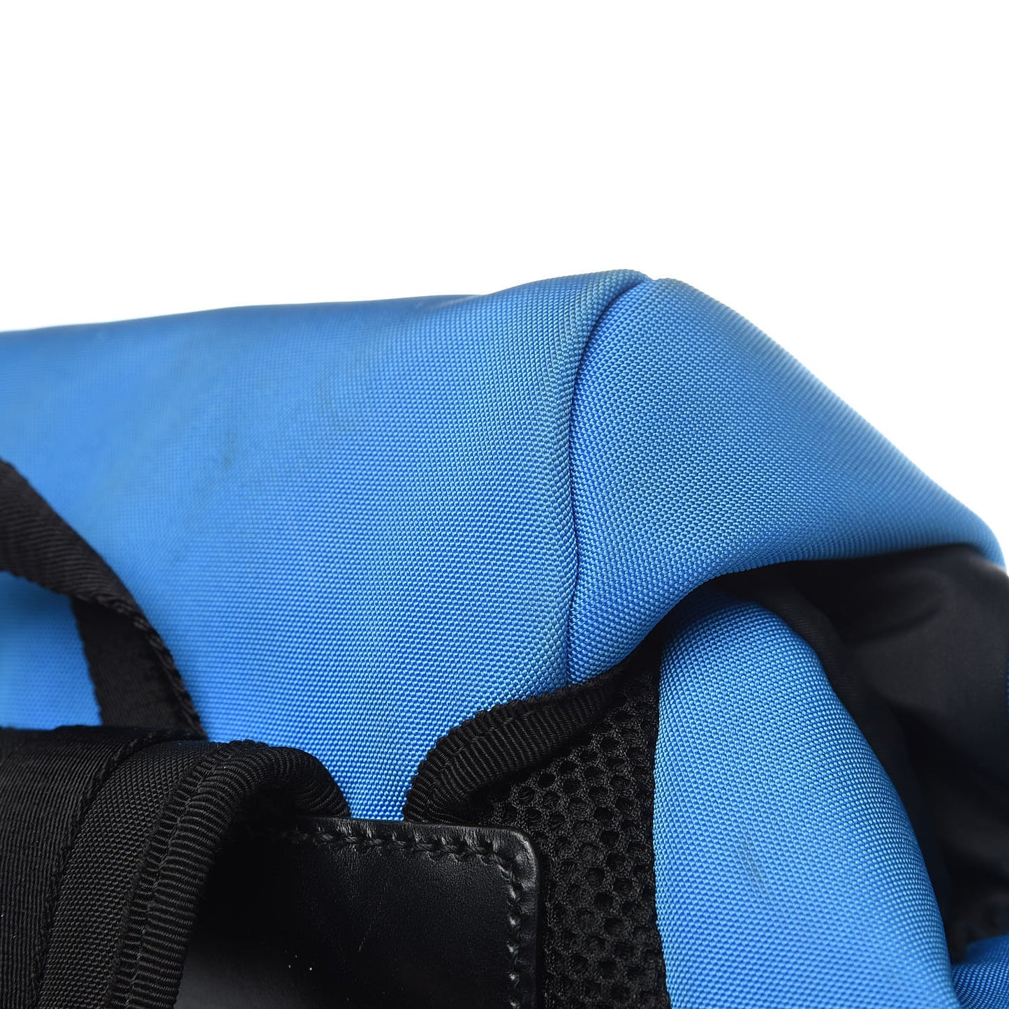 Nylon Embroidered Web Double Buckle Backpack Blue