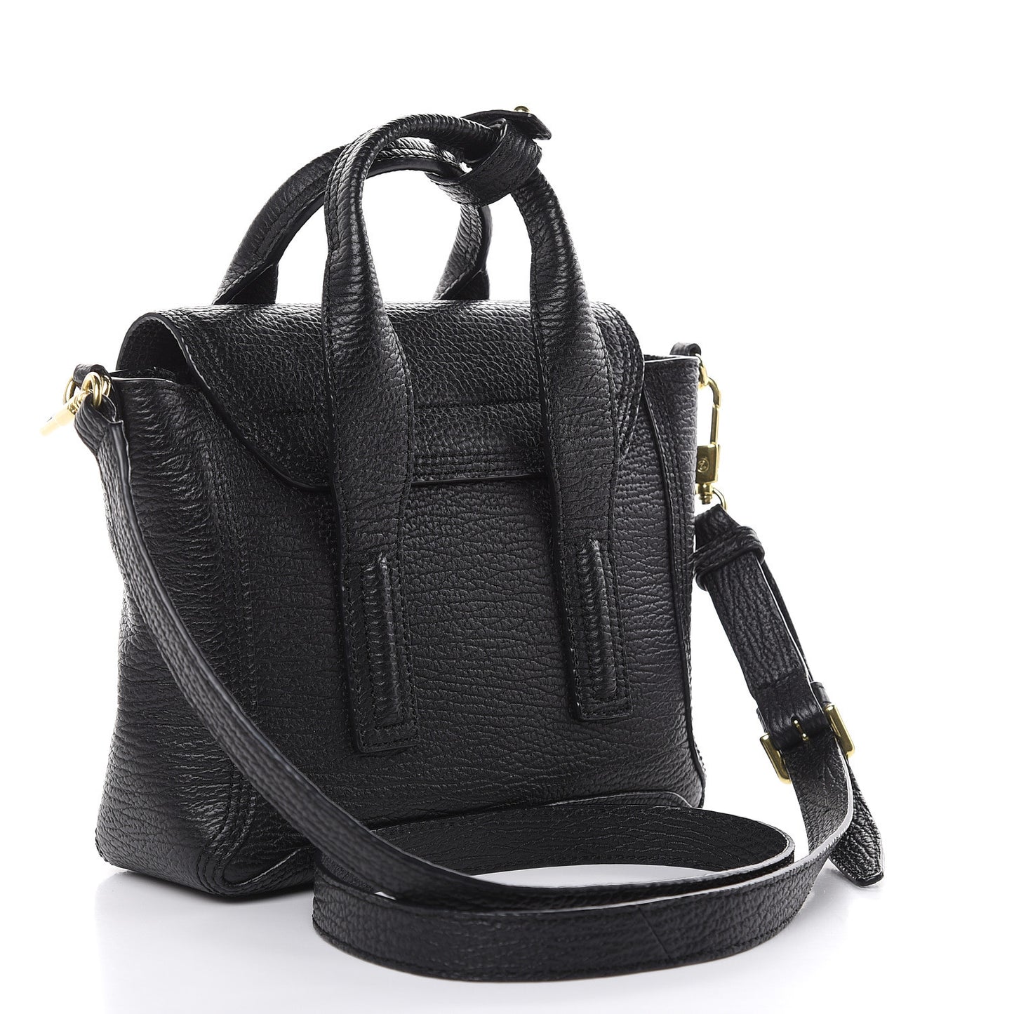 3.1 Textured Calfskin Mini Pashli Satchel Black