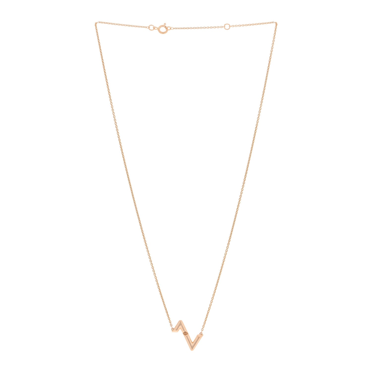 Louis Vuitton 18K Pink Gold LV Volt Upside Down Pendant Necklace 2 of 3