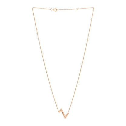 Louis Vuitton 18K Pink Gold LV Volt Upside Down Pendant Necklace 2 of 3