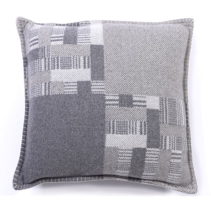 Hermes Wool Cashmere Avalon Paper Block Pillow Gris Acier 1 of 3