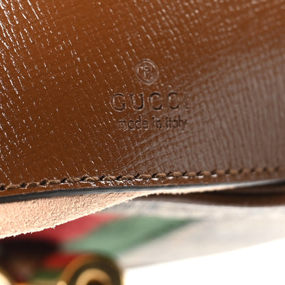 Gucci GG Supreme Monogram Azalea Calfskin Web Mini Jackie 1961 Hobo Beige Ebony Brown Sugar 6 of 10