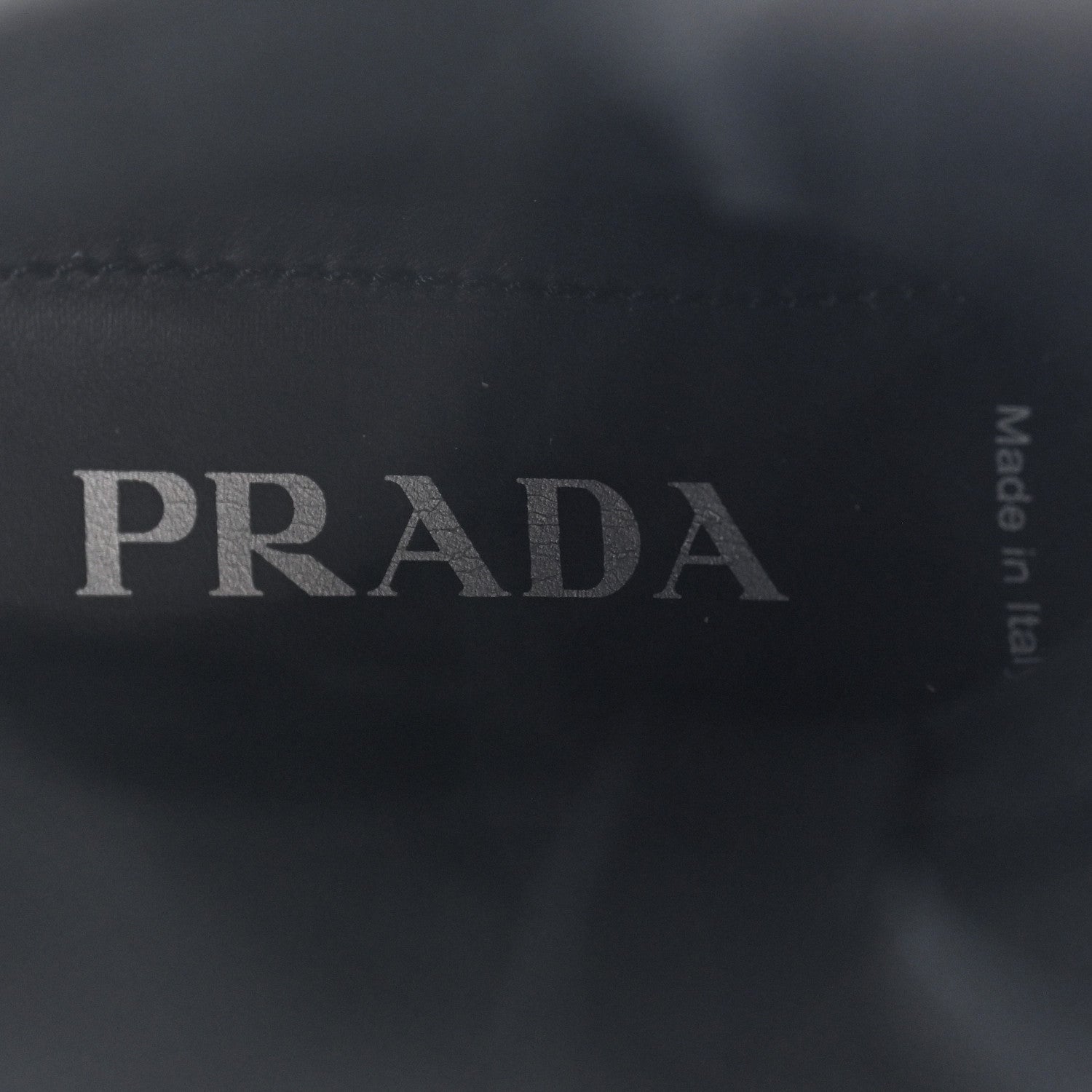 Prada Vitello Lux Nylon Metal Triangle Logo Monolith Pouch Pocket 55mm Tall Combat Boots 36.5 Black 6 of 10