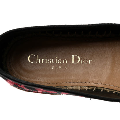 Christian Dior Cotton Embroidered Leopard Print Granville Espadrille 37 Red 7 of 9