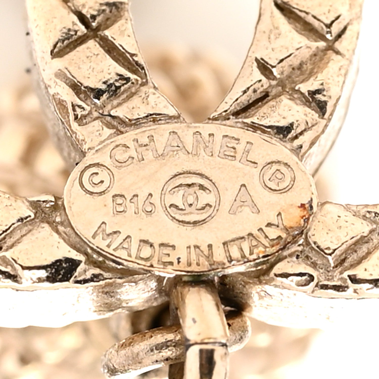 Chanel Metal Pearl Quilted CC Drop Earrings Gold White 4 of 4