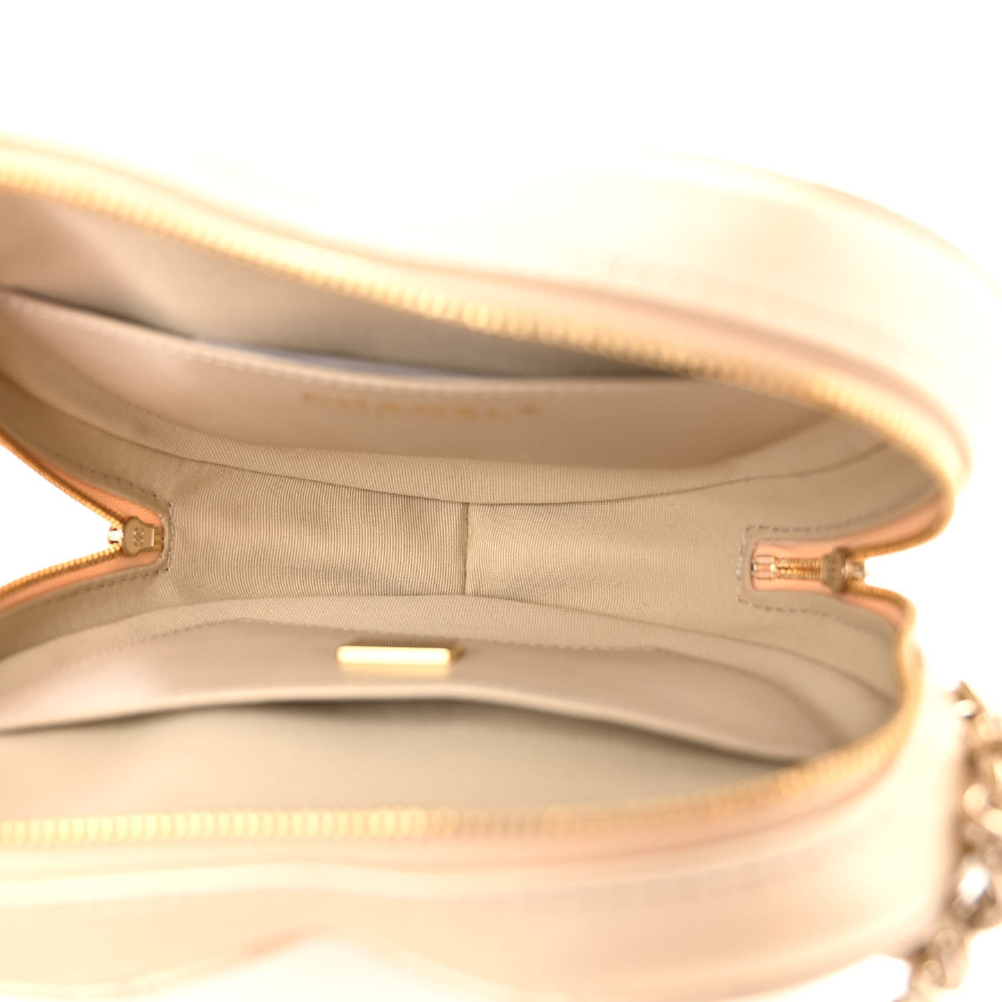 Metallic Lambskin Quilted CC In Love Heart Bag Gold