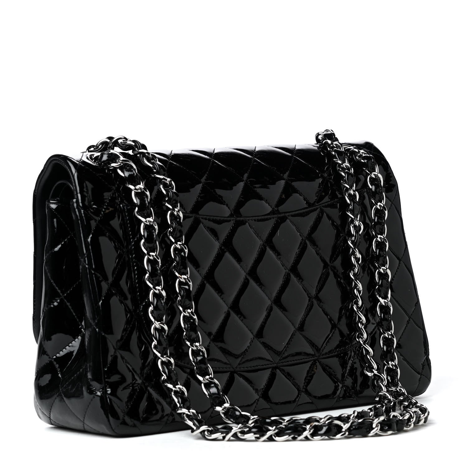Chanel Patent Quilted Jumbo Double Flap Black 2 of 4