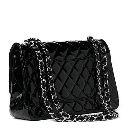 Chanel Patent Quilted Jumbo Double Flap Black 2 of 4