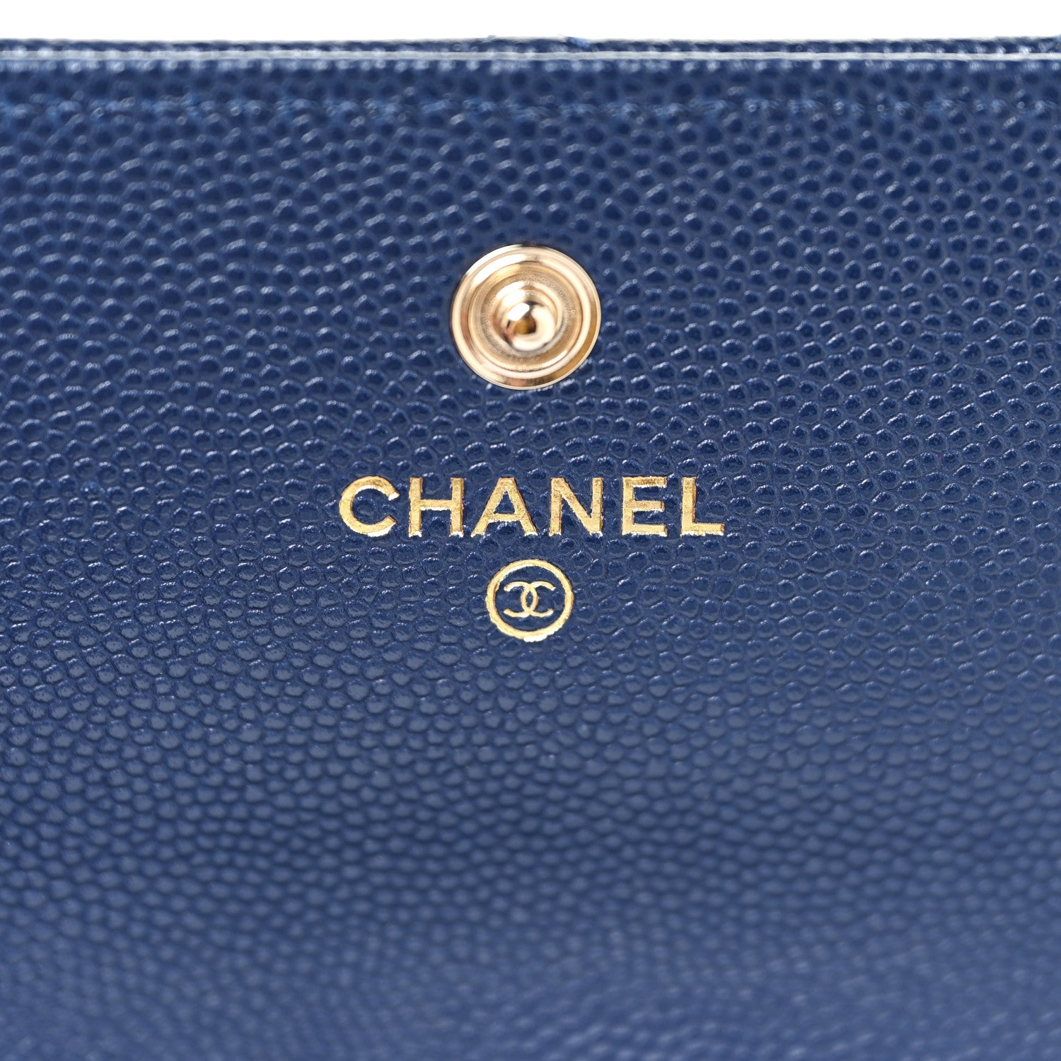 Chanel Caviar Quilted Crystal Long Flap Wallet Navy Blue 8 of 13