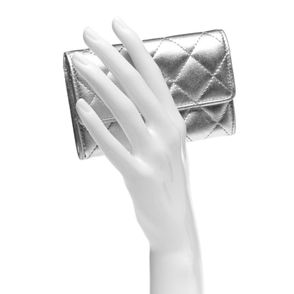 Chanel Metallic Lambskin Quilted Flap Card Holder Gold 2 of 11