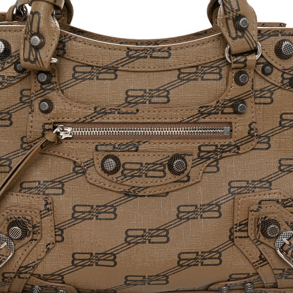 Balenciaga Coated Canvas BB Monogram Neo Cagole Handbag XS Beige Brown 9 of 11