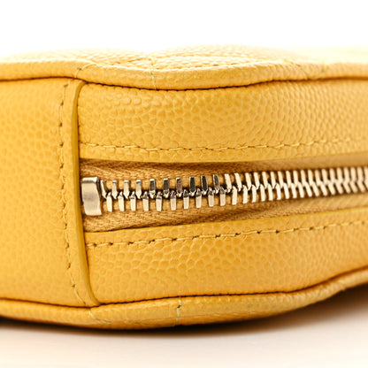 Chanel Caviar Quilted Phone Holder Wallet On Chain WOC Yellow 10 of 11