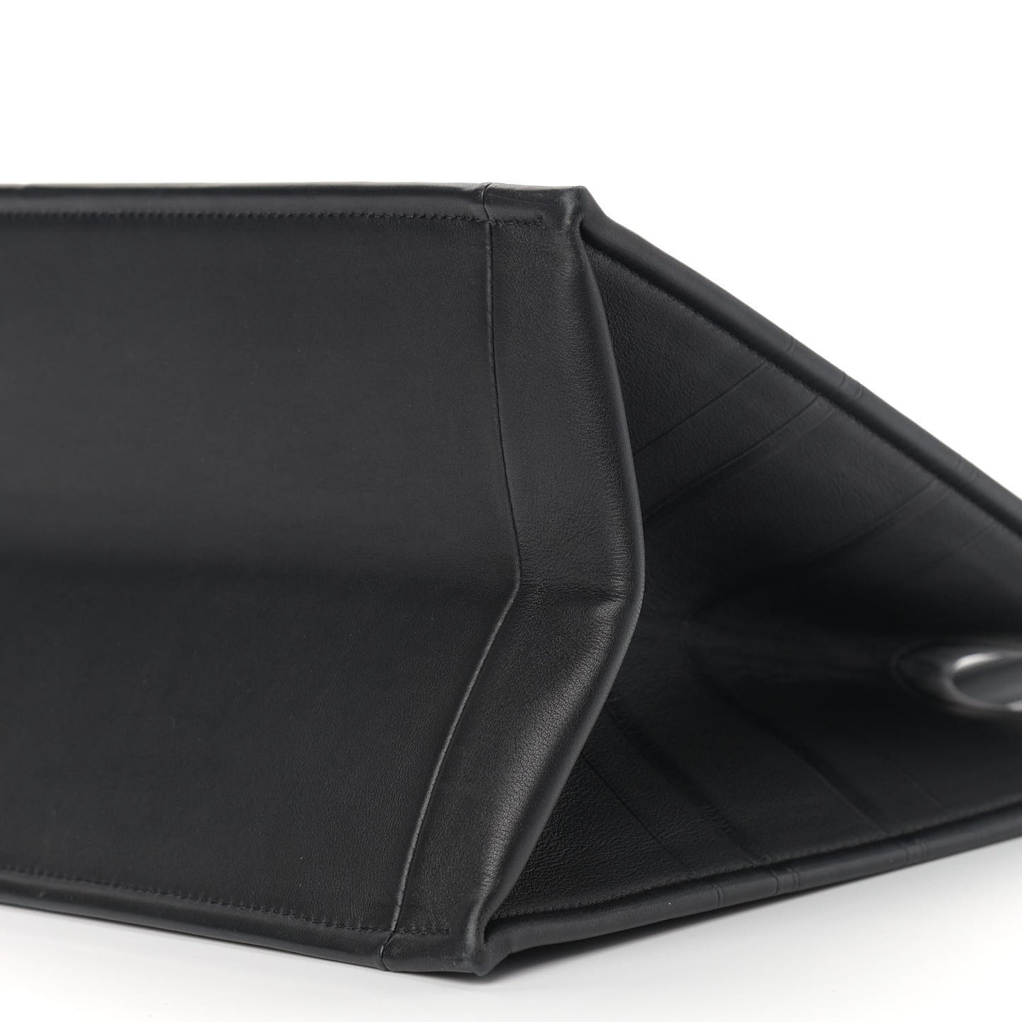 Calfskin Embossed Medium Book Tote Black