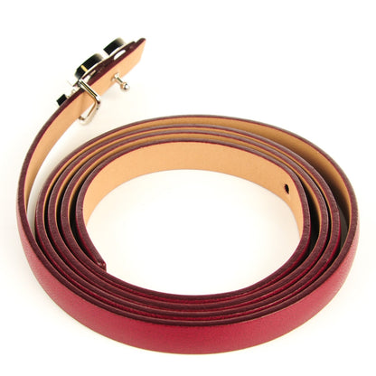 Chanel Leather CC Logo Skinny Belt 85 34 Dark Red 3 of 7