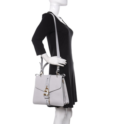 Chloe Shiny Grained Calfskin Medium Aby Day Shoulder Bag Airy Grey 2 of 8
