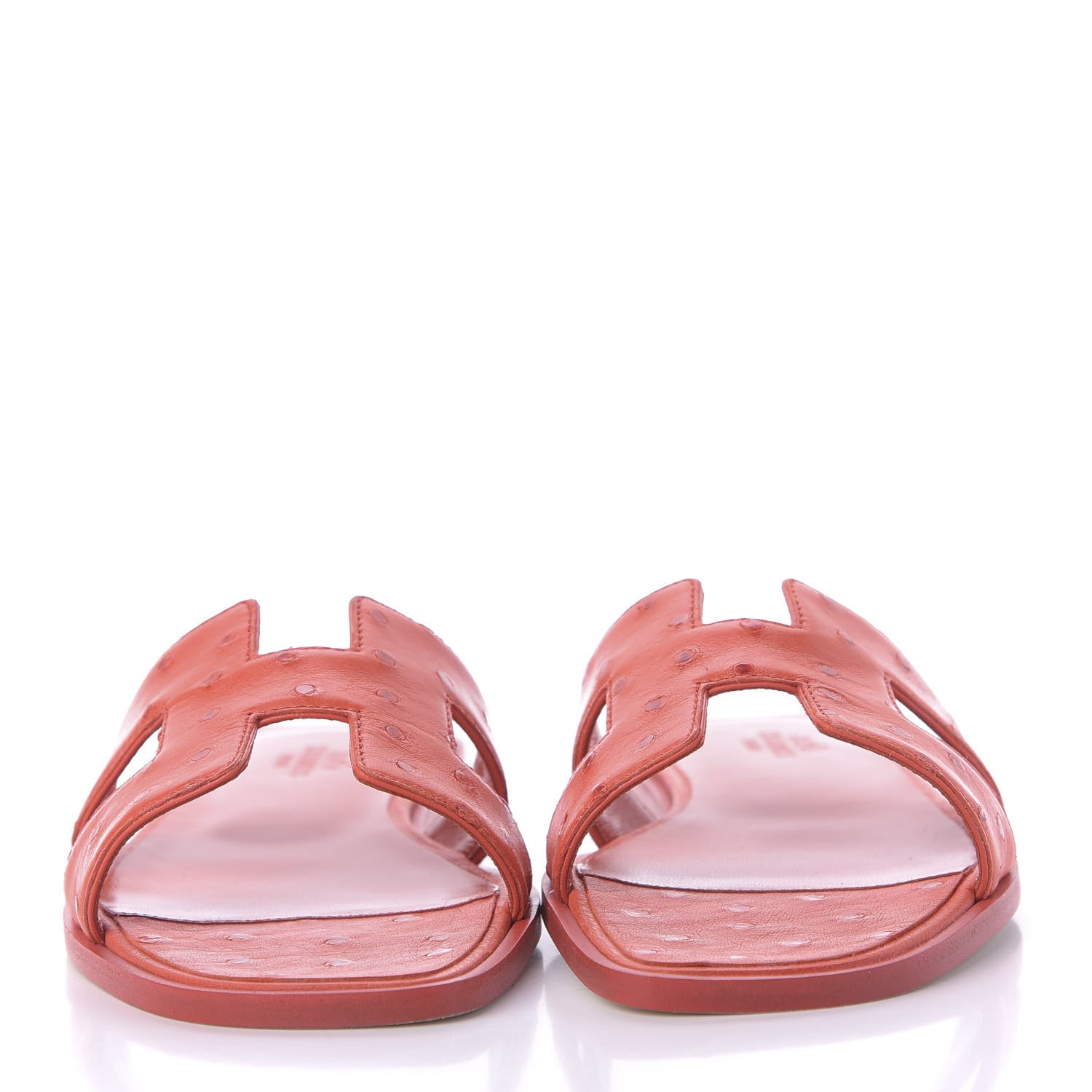 Hermes Ostrich Oran Sandals 37 Jasper Rouge 2 of 9