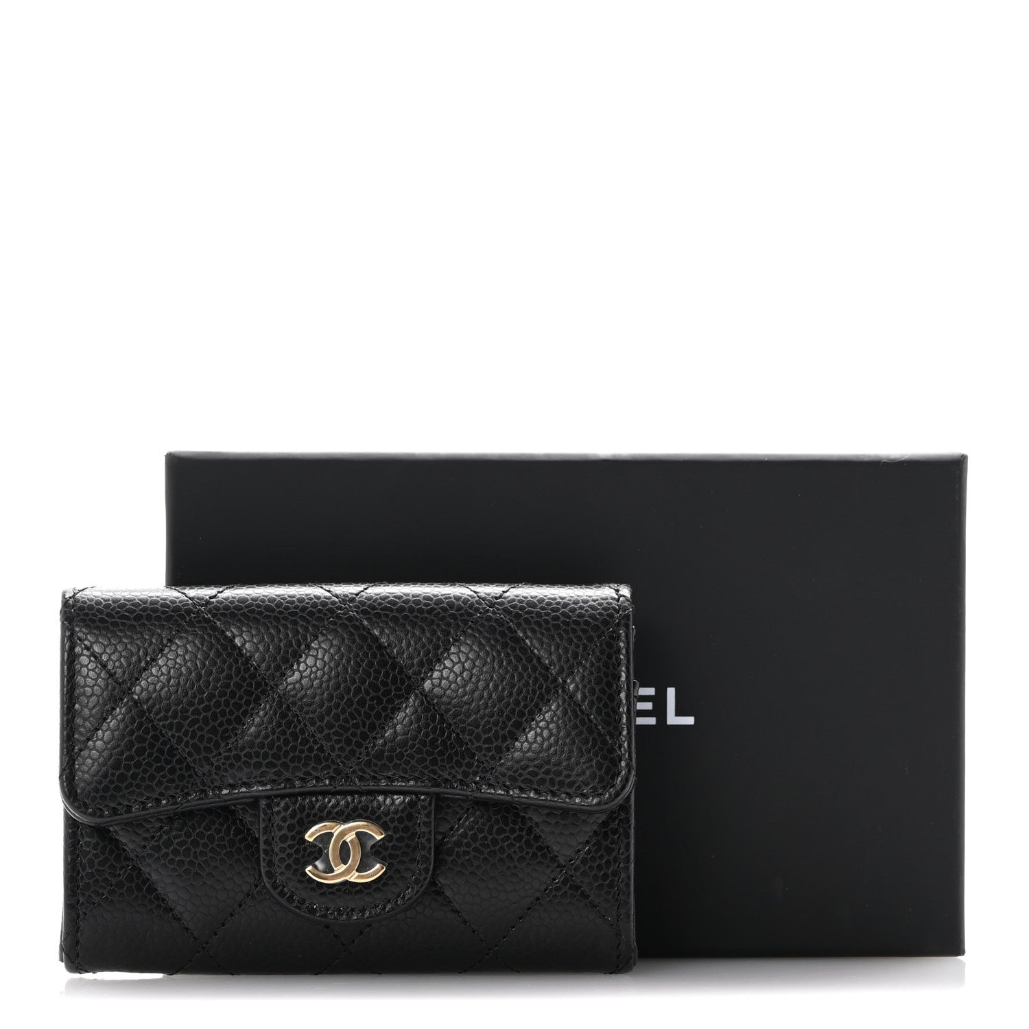 Chanel Caviar Quilted Flap Card Holder Wallet Black 9 of 9