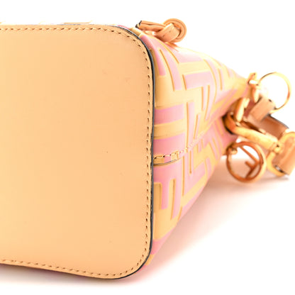 Fendi Vitello Liberty F is Fendi Bi-Color FF 1974 Embossed Mini Mon Tresor Bucket Bag Savana Lollypop 10 of 10
