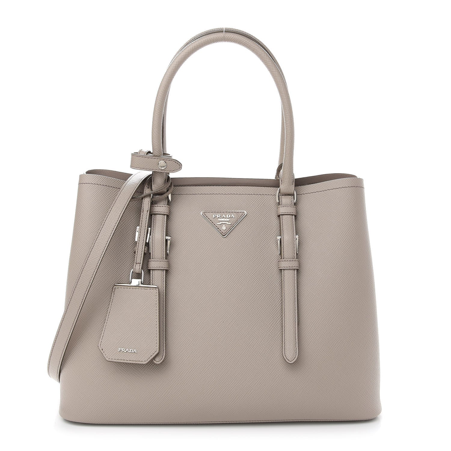 Prada Saffiano Cuir Small Double Handle Tote Pomice 1 of 7