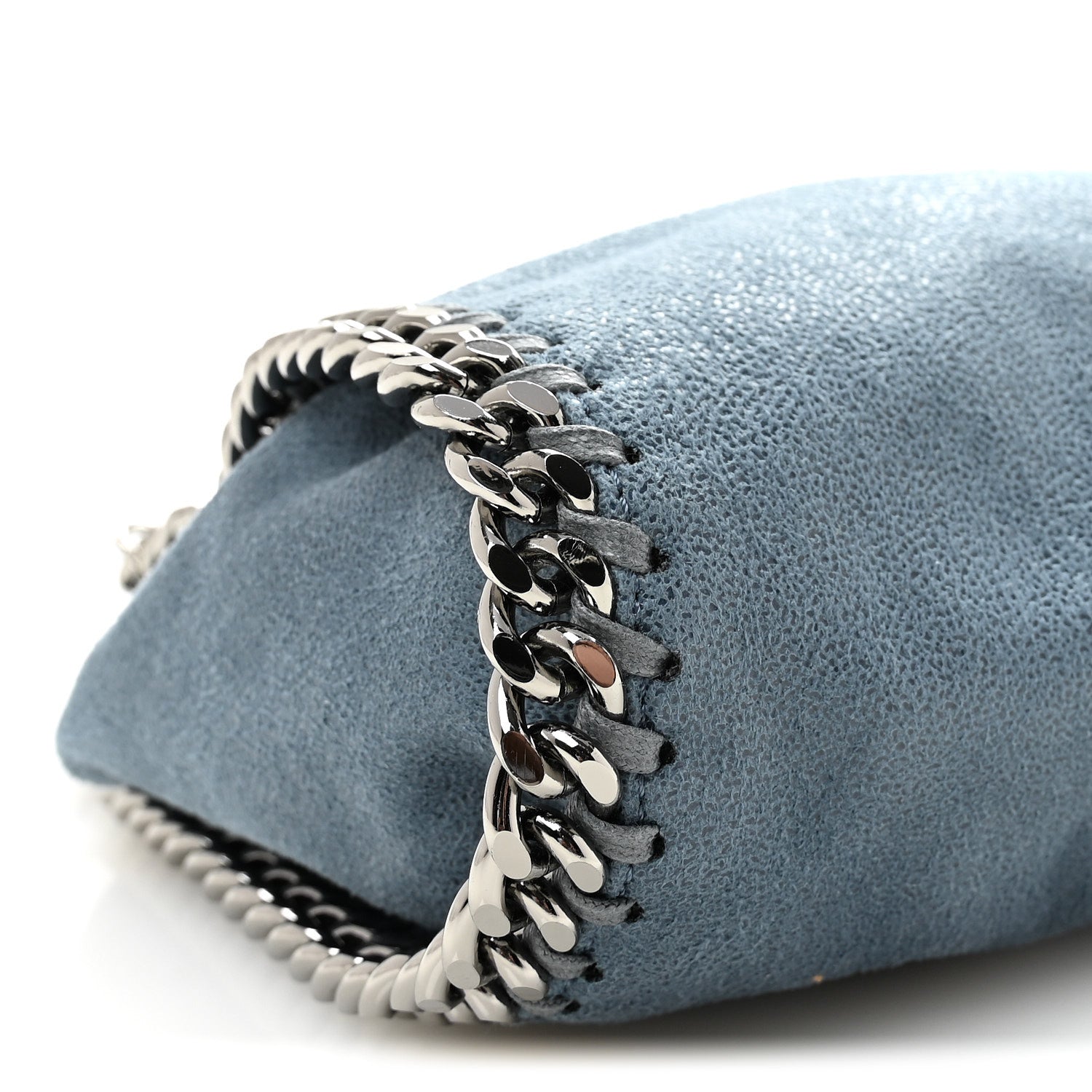 Stella McCartney Shaggy Deer Mini Falabella Fold Over Tote Light Blue 7 of 8